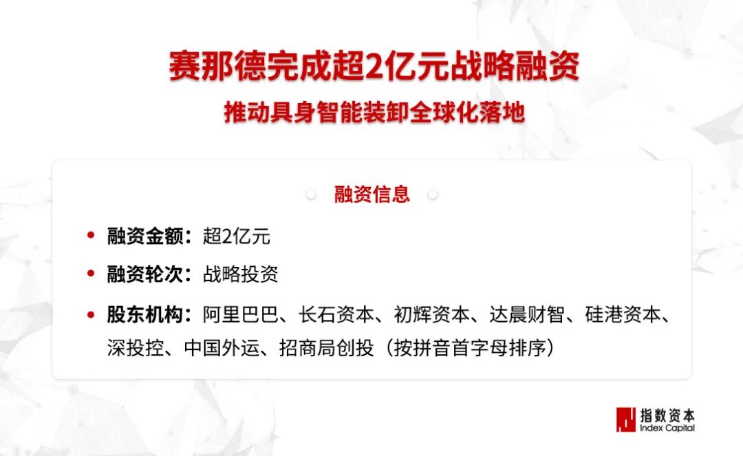 赛那德完成超2亿元战略融资，指数资本继续担任独家财务顾问